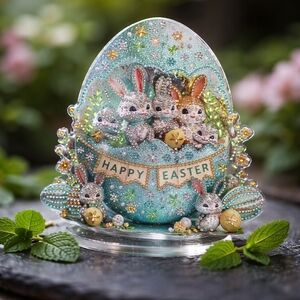 💙Easter Bunny Egg Figurine - Multicolor